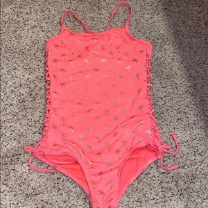 Golden palm tree bathing suit
